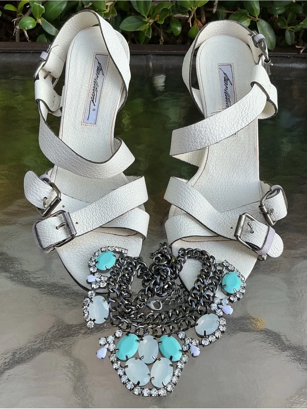 Brian Atwood White Strappy Sandals